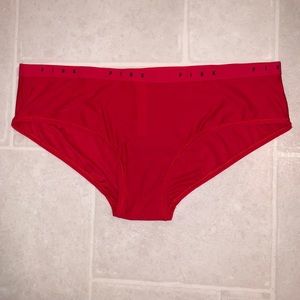 Red Victoria’s Secret pink satin panties